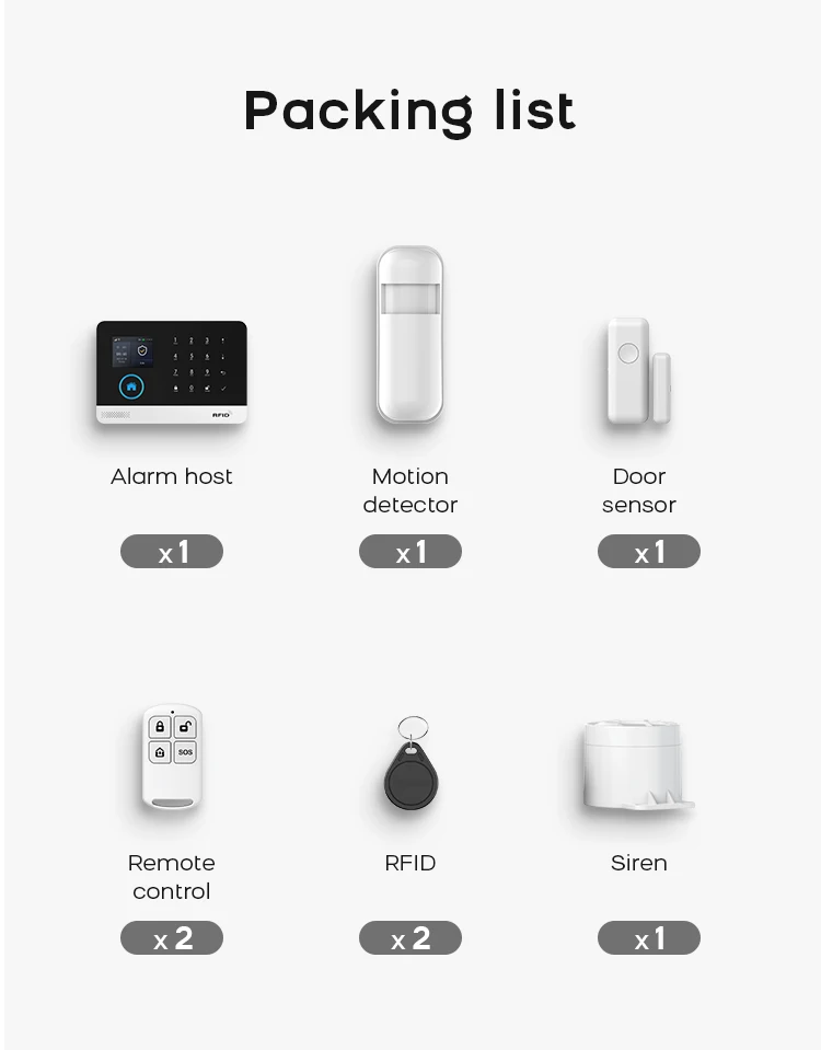 MULO Alarm System For Home Burglar Security 433MHz GSM  Home alarm Wireless PG103 WiFi Alarma Tuya Smart App Work With Alexa