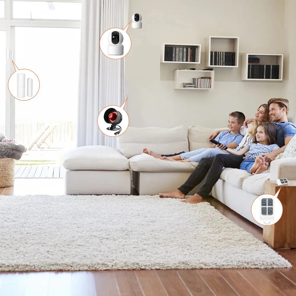 ONENUO Tuya WIFI Alarm Siren Loud Sound Speaker Kits Wireless Alarm System Home Alarm Siren Security Protection System for Home