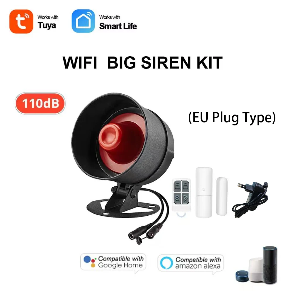 ONENUO Tuya WIFI Alarm Siren Loud Sound Speaker Kits Wireless Alarm System Home Alarm Siren Security Protection System for Home