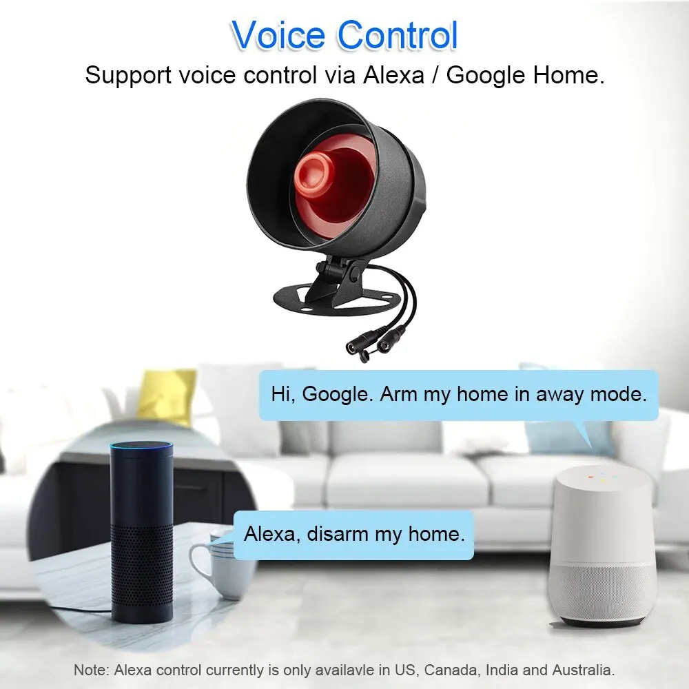 ONENUO Tuya WIFI Alarm Siren Loud Sound Speaker Kits Wireless Alarm System Home Alarm Siren Security Protection System for Home