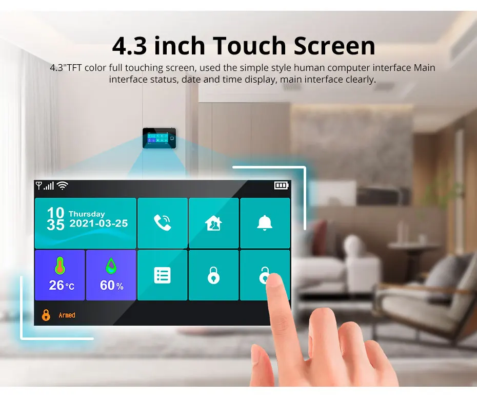 KERUI 4.3 Inch Touch Screen Home Alarm System Wireless 4G Burglar Alarm WiFi GSM Tuya Smart Life Security Alarm Kit G64B 433mhz