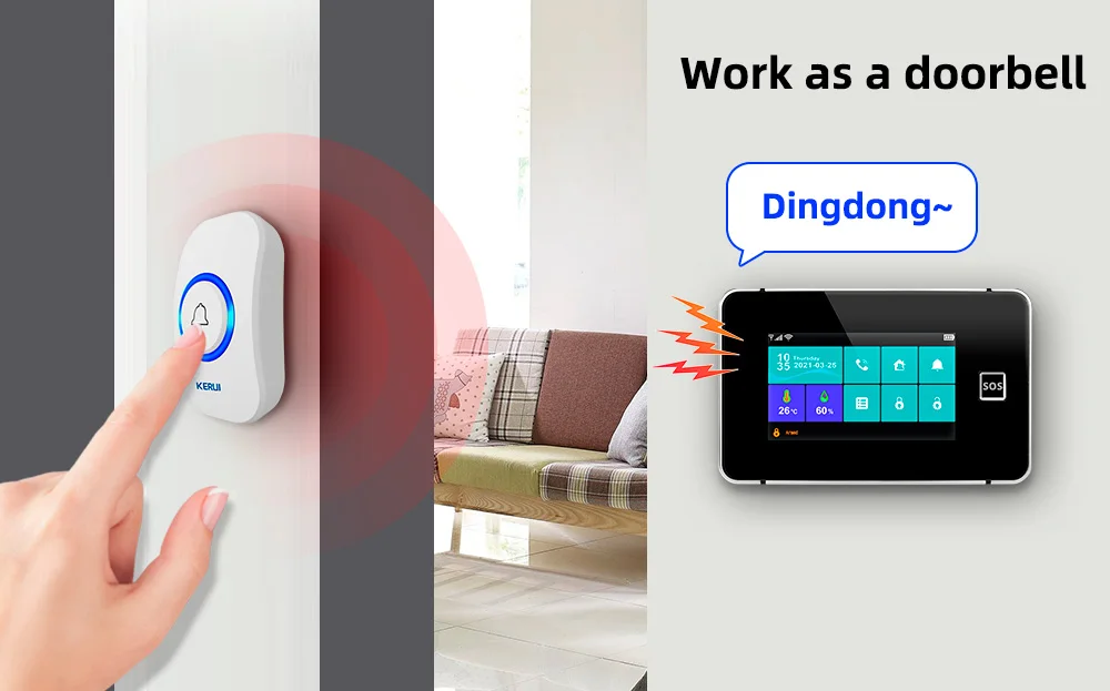 KERUI 4.3 Inch Touch Screen Home Alarm System Wireless 4G Burglar Alarm WiFi GSM Tuya Smart Life Security Alarm Kit G64B 433mhz