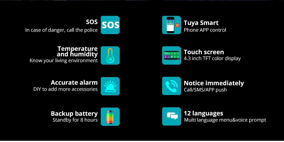 KERUI 4.3 Inch Touch Screen Home Alarm System Wireless 4G Burglar Alarm WiFi GSM Tuya Smart Life Security Alarm Kit G64B 433mhz