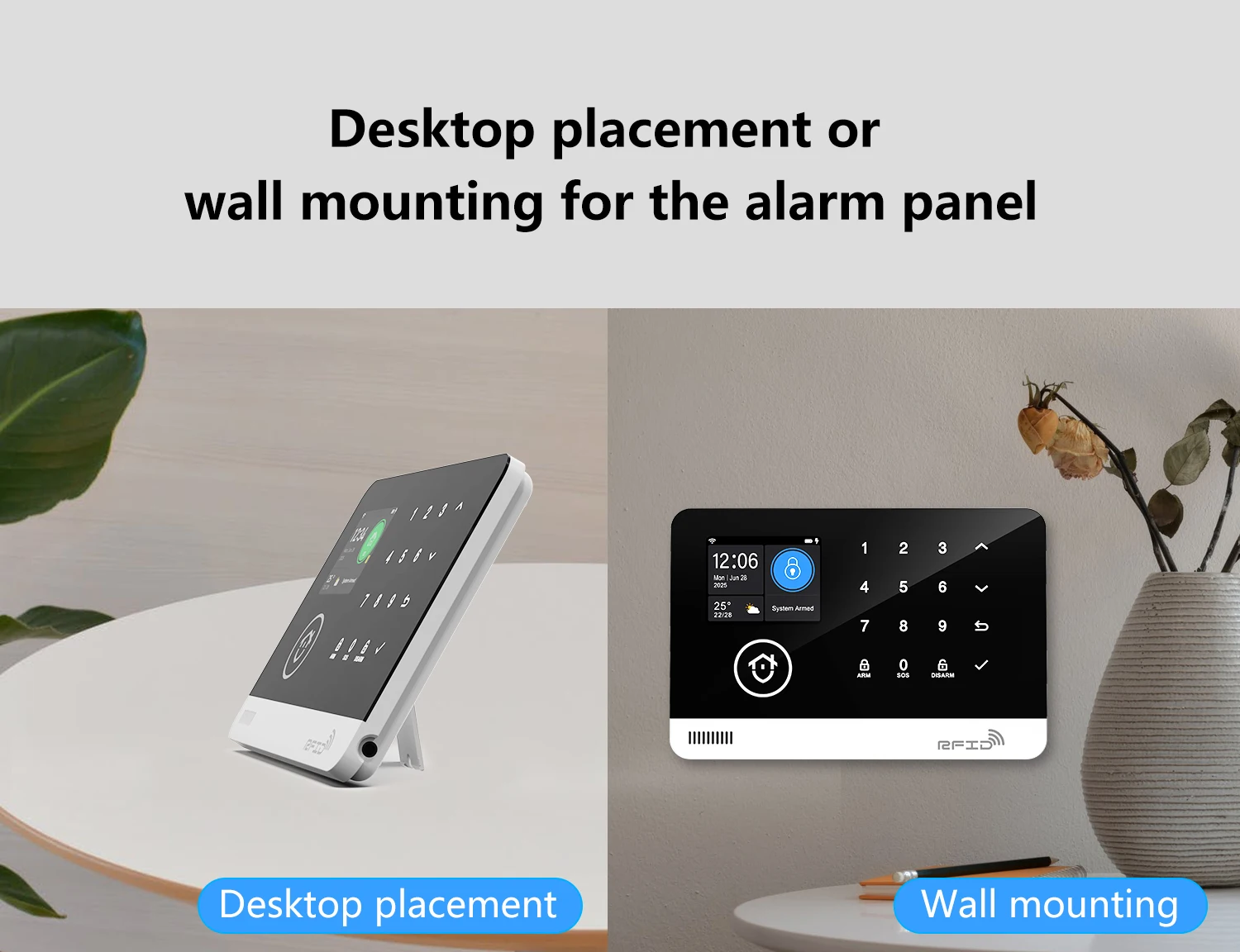Tuya Smart WiFi GSM Home Security Alarm System - Touch Keyboard RFID APP Control Wireless Anti-Theft with Volume Adjustable