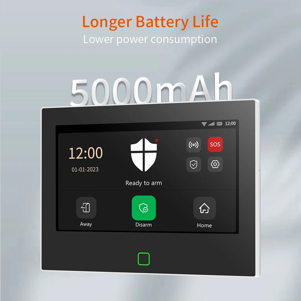 Staniot 7inch Lora Protection Kit WiFi 4G Tuya Smart Home Alarm System with 5000mAh Battery 500M Distance Works with Alexa