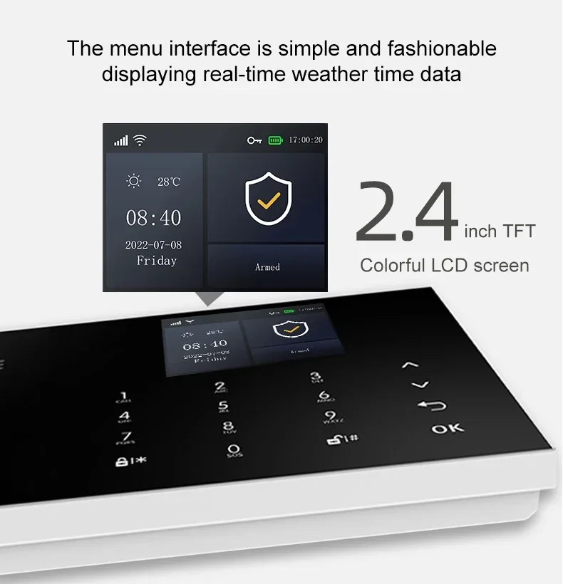 PGST PG108 Tuya Home Alarm System Smart Life APP Work Alexa Google WIFI 4G Wireless Safe Security for House 433MHz