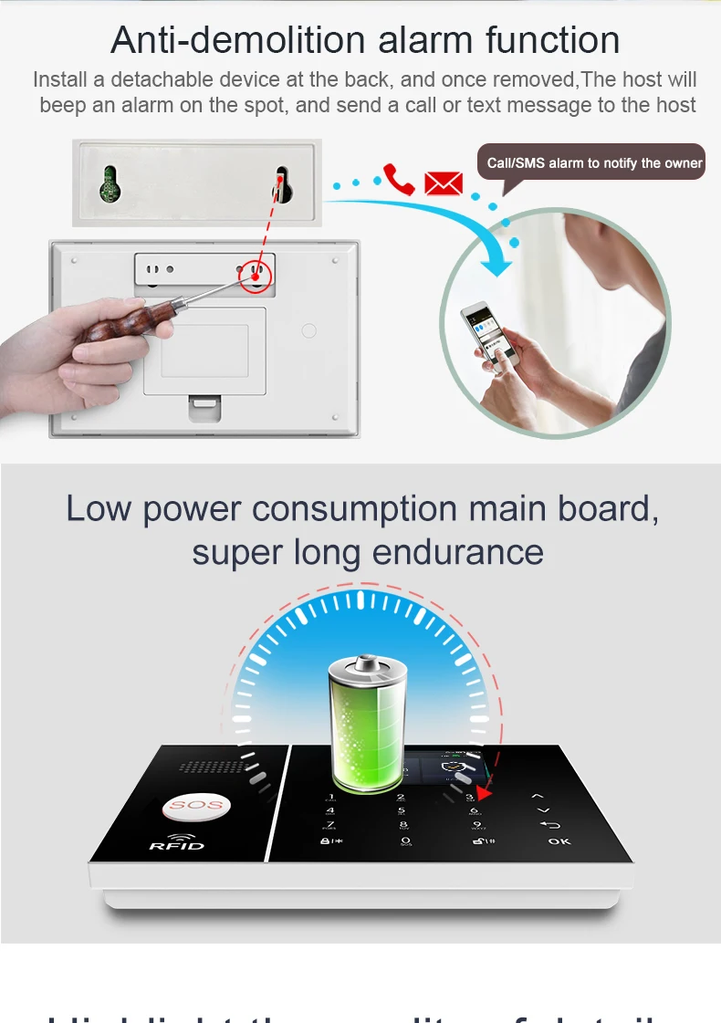 PGST PG108 Tuya Home Alarm System Smart Life APP Work Alexa Google WIFI 4G Wireless Safe Security for House 433MHz