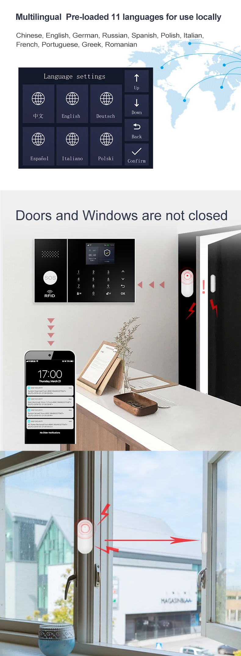 PGST PG108 Tuya Home Alarm System Smart Life APP Work Alexa Google WIFI 4G Wireless Safe Security for House 433MHz