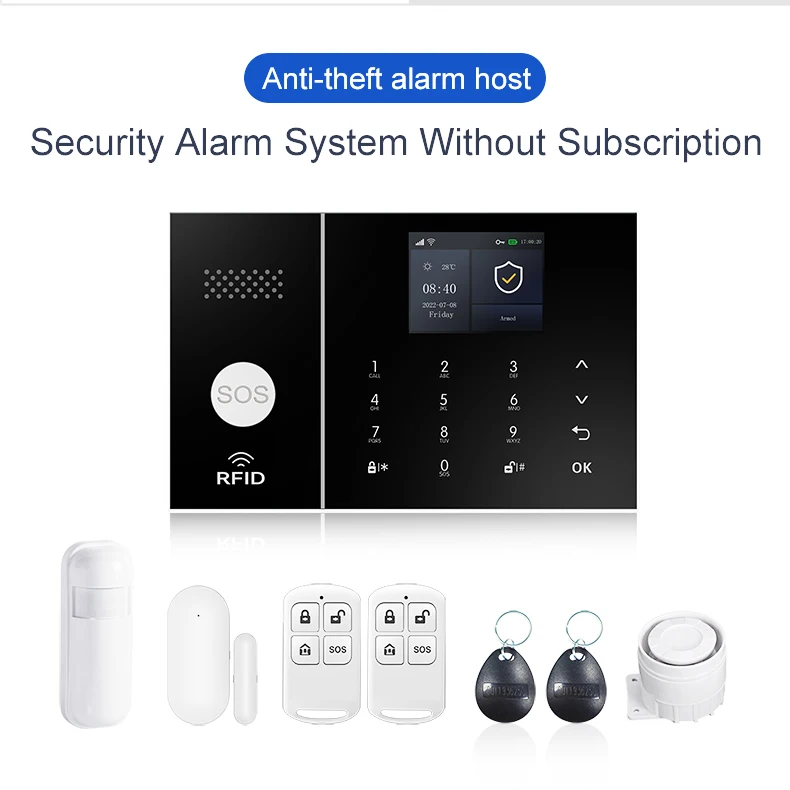 PGST PG108 Tuya Home Alarm System Smart Life APP Work Alexa Google WIFI 4G Wireless Safe Security for House 433MHz