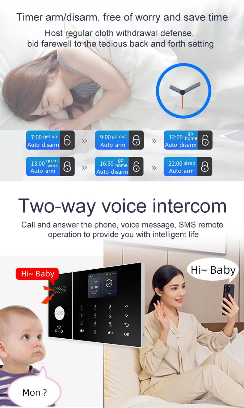 PGST PG108 Tuya Home Alarm System Smart Life APP Work Alexa Google WIFI 4G Wireless Safe Security for House 433MHz
