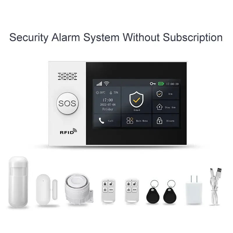 PGST PG-107 4G Tuya Wireless Home WIFI GSM Home Security With Motion Detector Sensor Burglar Alarm System Support Alexa & Google