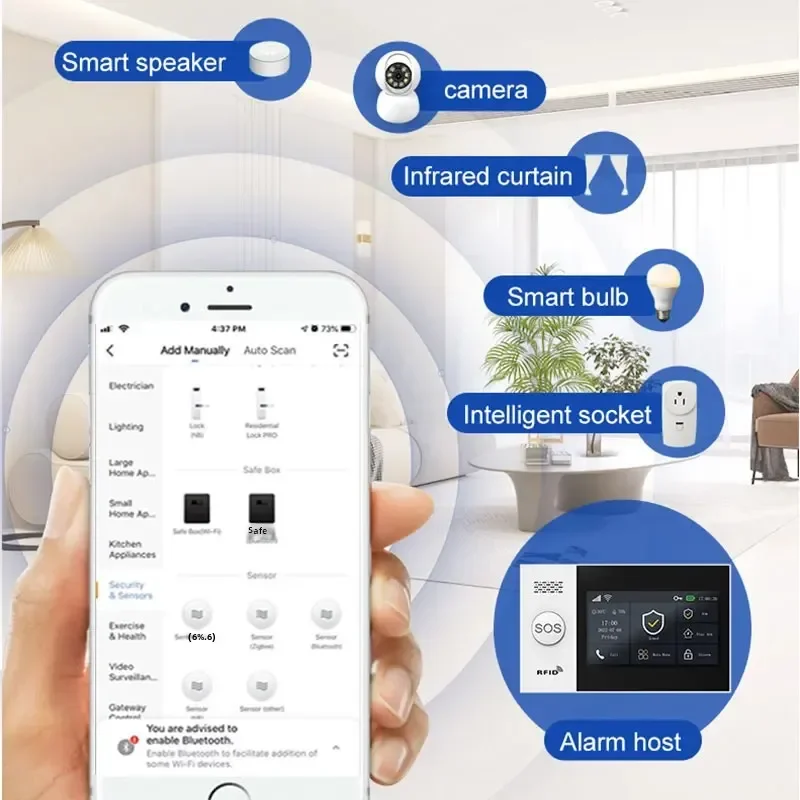 PGST PG-107 4G Tuya Wireless WIFI GSM Home Alarm System With Security Cameras Motion Door Detector Sensor Burglar Alexa & Google
