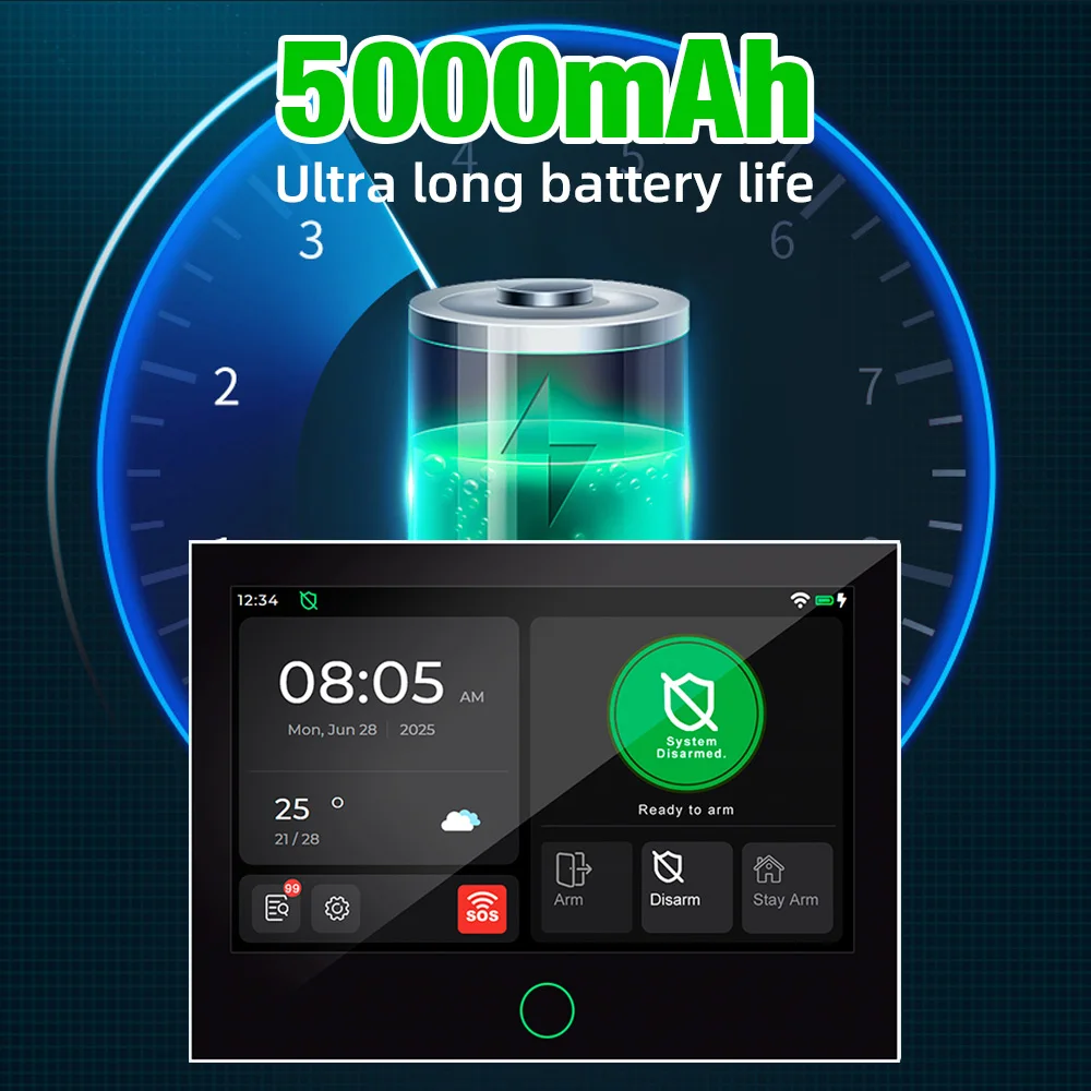 KERUI 7 inch Full Touch Screen Alarm System 4G WIFI Home Alarm 433mhz Tuya Smart Burglar Alarm Work with FSK/ASK Sensors W204