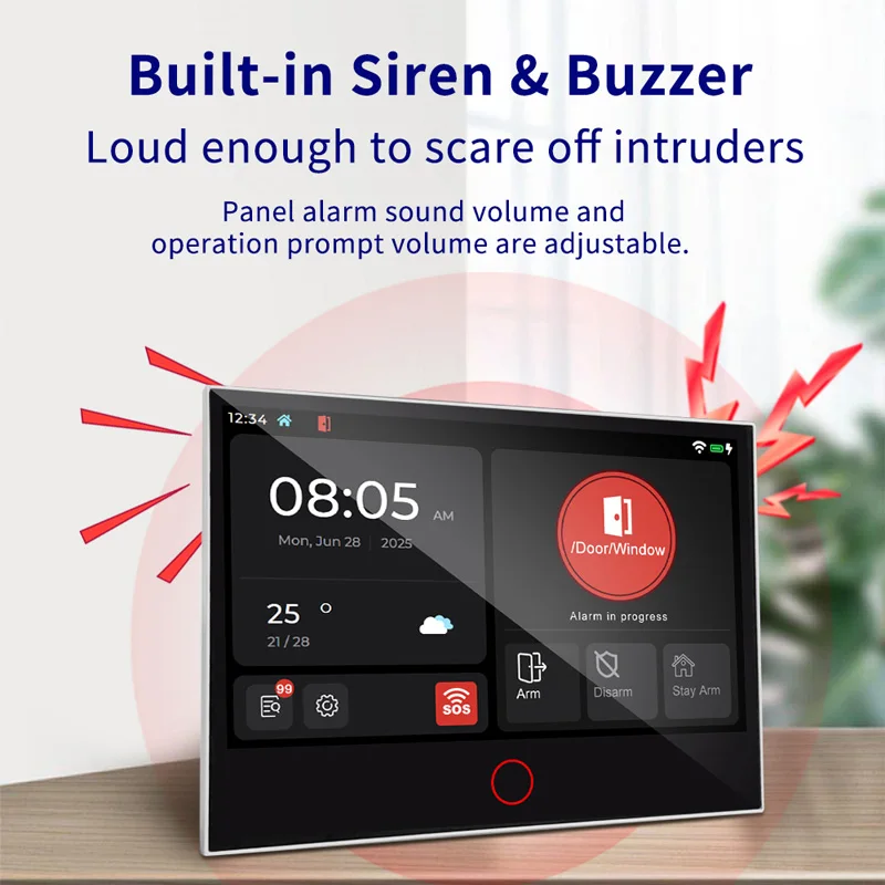 KERUI 7 inch Full Touch Screen Alarm System 4G WIFI Home Alarm 433mhz Tuya Smart Burglar Alarm Work with FSK/ASK Sensors W204
