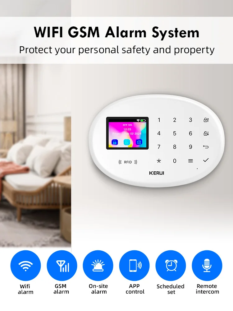 KERUI New W20 WiFi GSM Alarm System For Home Alarm Burglar Security Wireless Tuya Smart House App Control Motion Detector Sensor