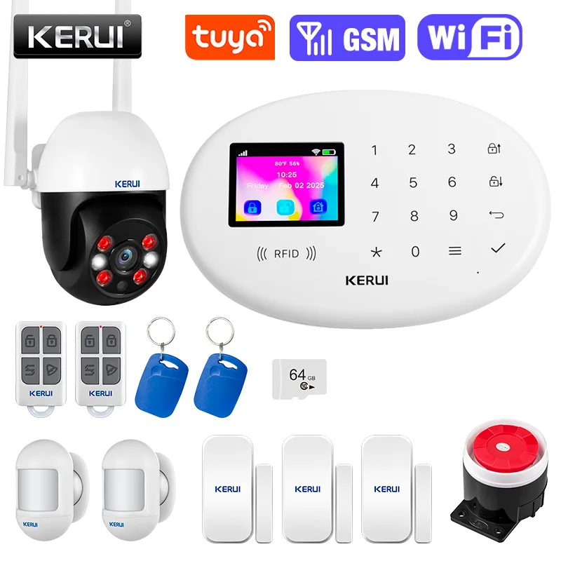 KERUI New W20 WiFi GSM Alarm System For Home Alarm Burglar Security Wireless Tuya Smart House App Control Motion Detector Sensor