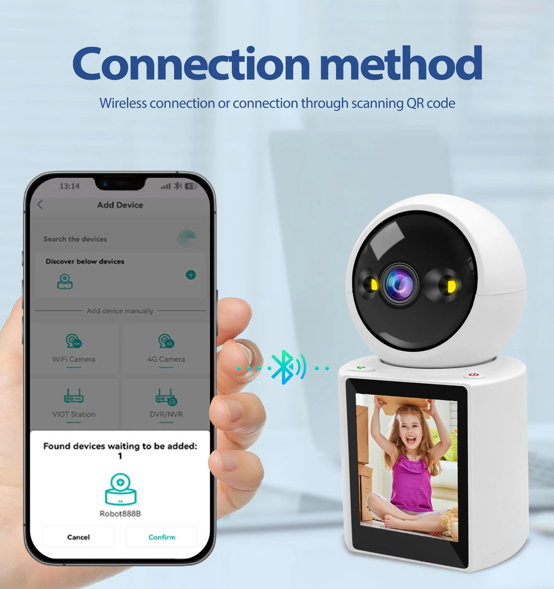1080P PTZ Wifi Camera IP Indoor Two-Way Visual Call with 2.8 Inch IPS Screen Baby Monitor CCTV Video Surveillance P2P iCSee APP