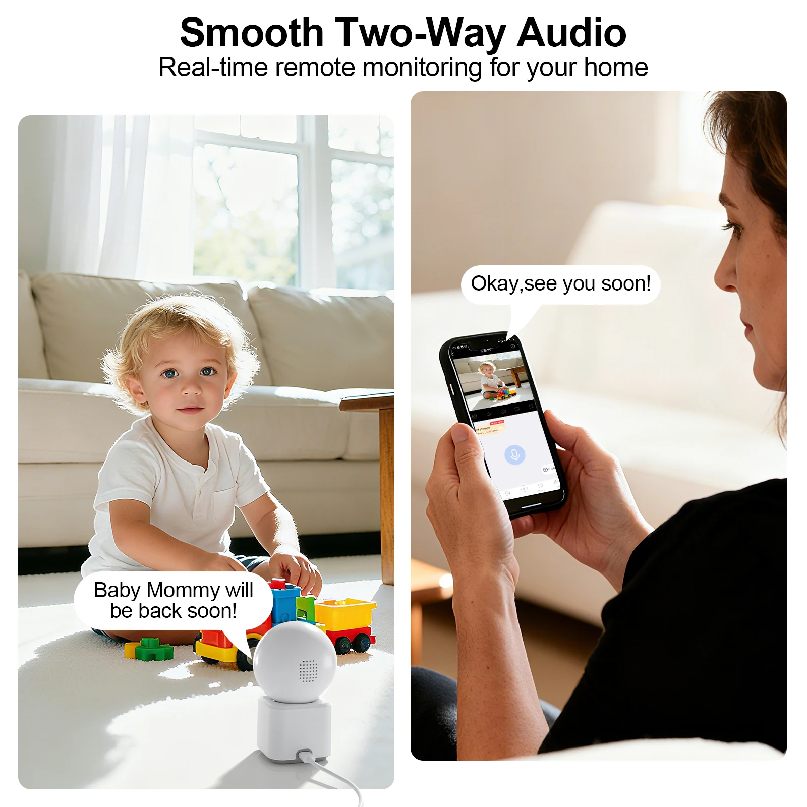 ARCCTV 2K WiFi 5G Surveillance Baby Monitor Camera HD Two Way Talk IR Night Vision Security PTZ Camera 360° View Auto Tracking