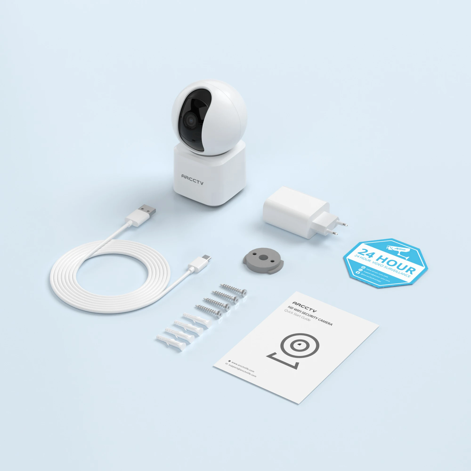 ARCCTV 2K WiFi 5G Surveillance Baby Monitor Camera HD Two Way Talk IR Night Vision Security PTZ Camera 360° View Auto Tracking