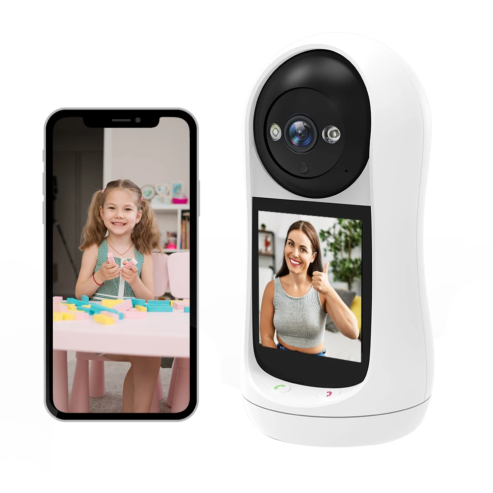 BESDER 4MP PTZ Wifi Camera Video Call with 2.8 Inch IPS Screen Baby Cry Sound Detection Security IP Camera Baby Monitor iCSee