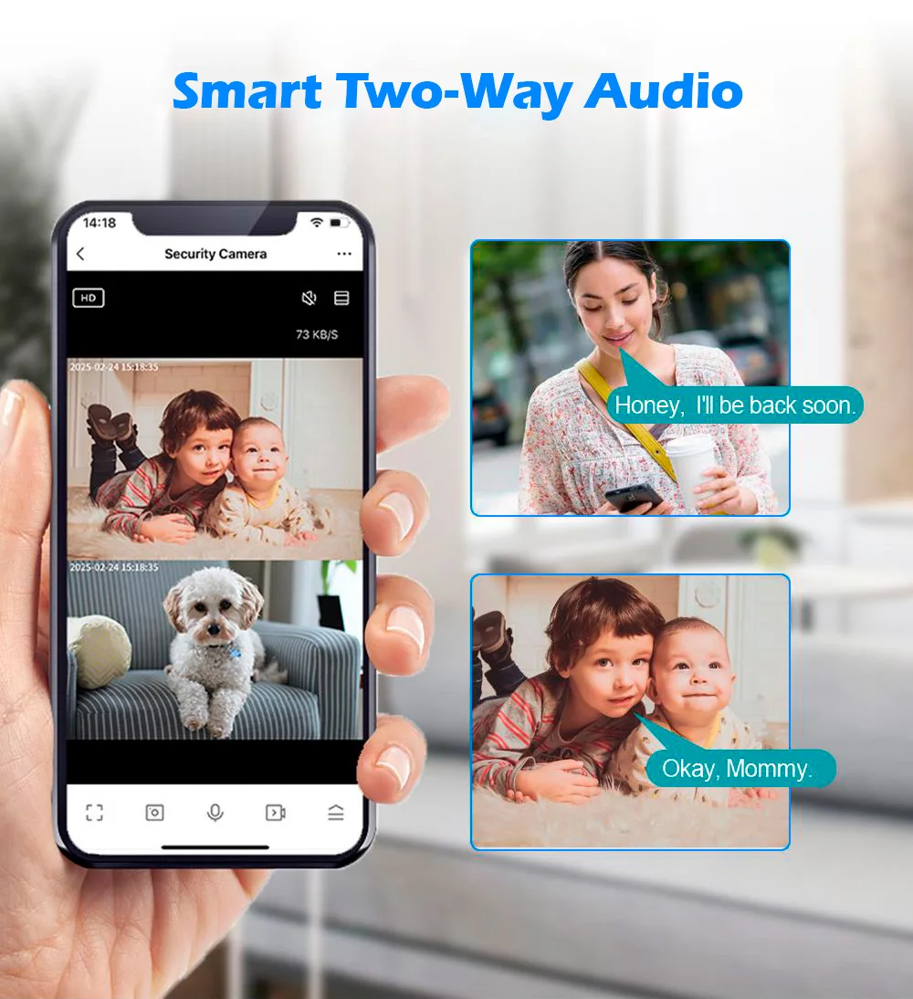 FUERS Dual Lens Tuya Smart Security Camera 3K 6MP Pet Dog Camera Baby Monitor AI Auto Detec Indoor Wireless WiFi IP Mini Camera