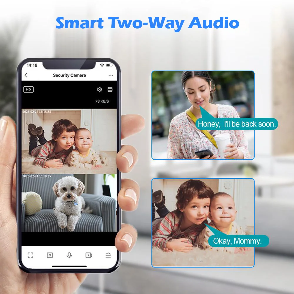 FUERS Dual Lens Tuya Smart Security Camera 3K 6MP Pet Dog Camera Baby Monitor AI Auto Detec Indoor Wireless WiFi IP Mini Camera