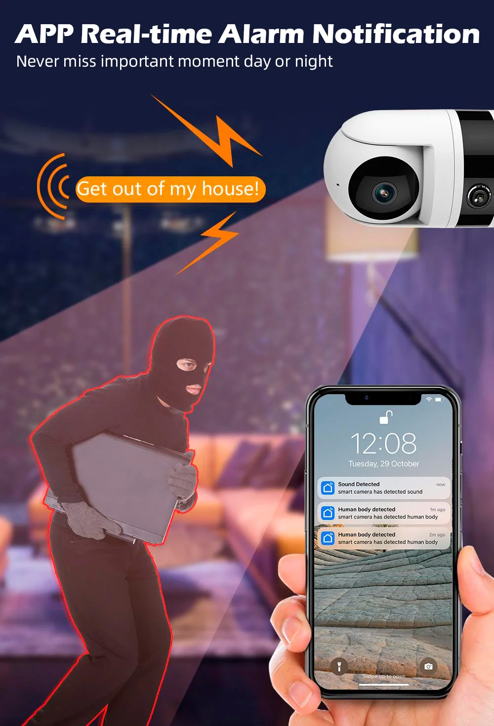 FUERS Dual Lens Tuya Smart Security Camera 3K 6MP Pet Dog Camera Baby Monitor AI Auto Detec Indoor Wireless WiFi IP Mini Camera