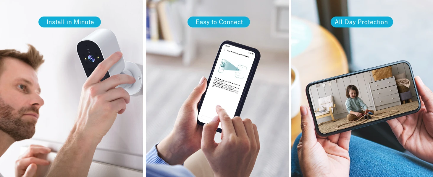 4MP WIFI IP Camera Rechargeable Battery Outdoor Surveillance Camera Color Night Vision Security Camera Home Baby Monitor