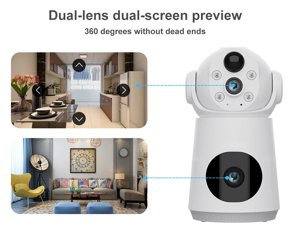 8MP 4K WiFi Camera Dual Lens Dual Screen Low Powered Battery indoor V380 Pro mini Camera Baby Monitor Night Vision Security CCTV