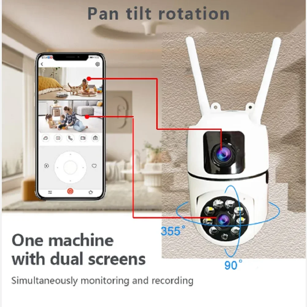 8MP IP Wifi Camera Dual Lens Security Wireless Outdoor Cameras Auto Tracking Two-way Audio HD Night Vision Home Baby Monitor 8MP IP Wifi Camera Dual Lens Security Wireless Outdoor Cameras Auto Tracking Two-way Audio HD Night Vision Home Baby Monitor