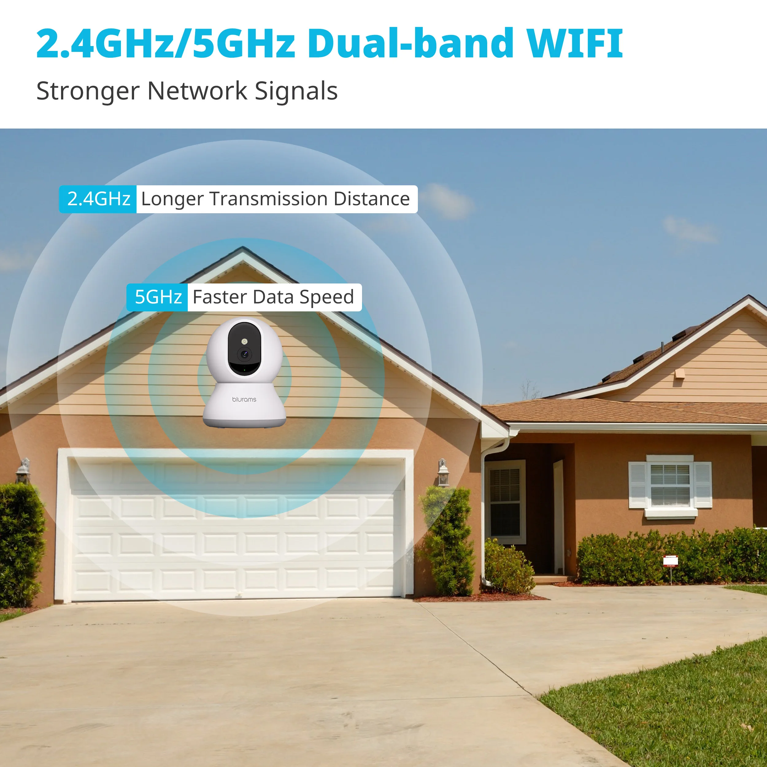 2PCS Blurams 2K Camera with Phone App, 5G/2.4GHz WiFi Indoor Security Baby Camera, 360° Pan & Tilt, 2-Way Audio, Night Vision