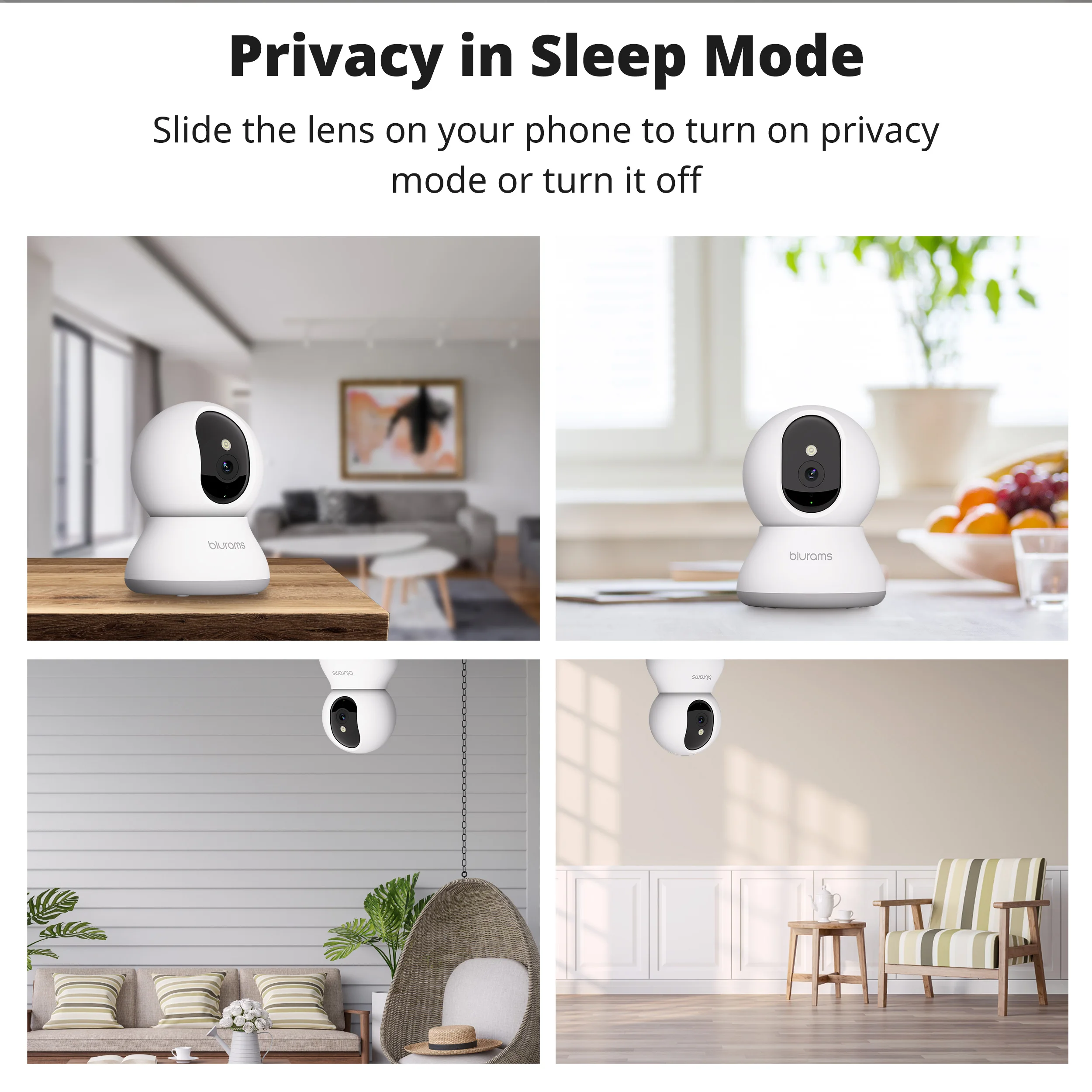 2PCS Blurams 2K Camera with Phone App, 5G/2.4GHz WiFi Indoor Security Baby Camera, 360° Pan & Tilt, 2-Way Audio, Night Vision