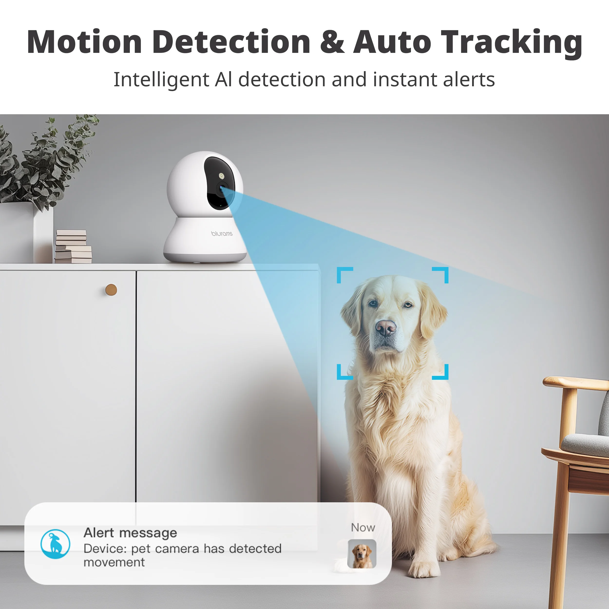 2PCS Blurams 2K Camera with Phone App, 5G/2.4GHz WiFi Indoor Security Baby Camera, 360° Pan & Tilt, 2-Way Audio, Night Vision