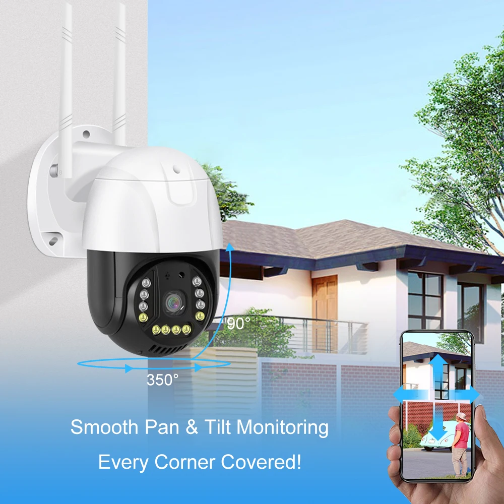 4G Camera Security IP Wireless CCTV Surveillance Cameras Outdoor Waterproof Auto Tracking Two Way Audio Baby Monitoring IPCamera
