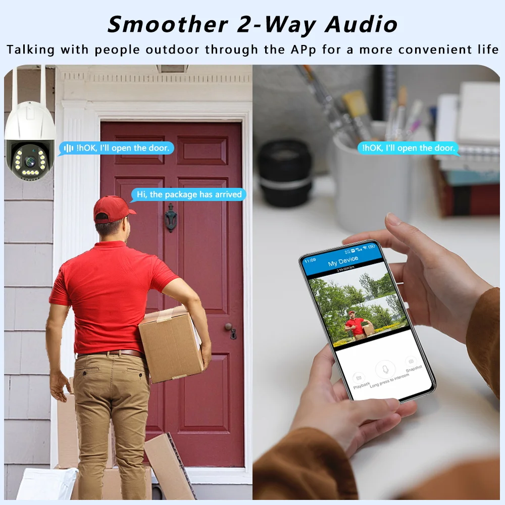 4G Camera Security IP Wireless CCTV Surveillance Cameras Outdoor Waterproof Auto Tracking Two Way Audio Baby Monitoring IPCamera