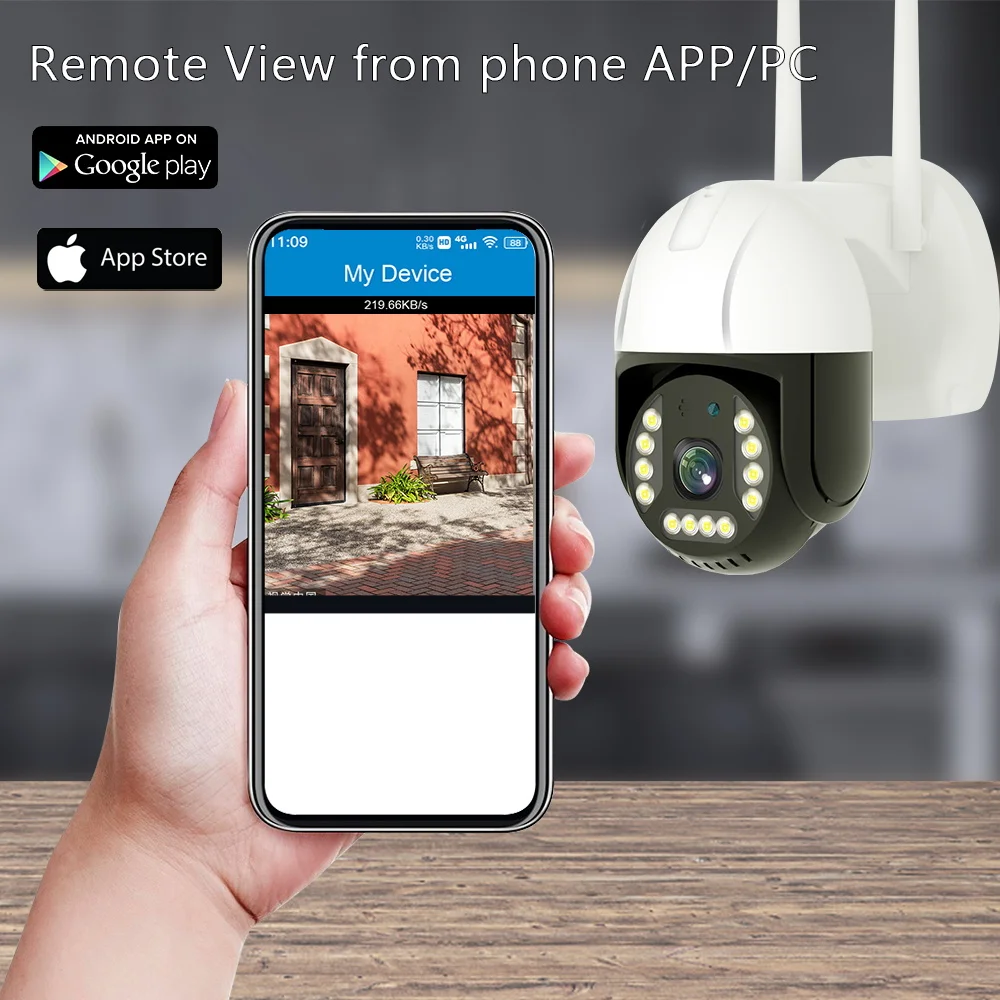 4G Camera Security IP Wireless CCTV Surveillance Cameras Outdoor Waterproof Auto Tracking Two Way Audio Baby Monitoring IPCamera