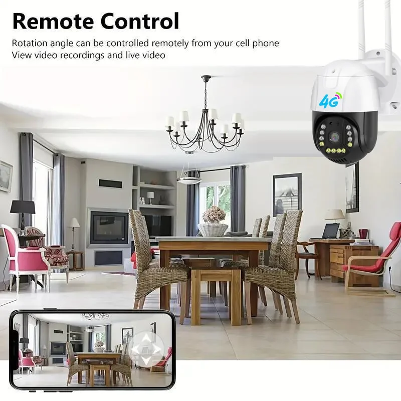 4G Camera Security IP Wireless CCTV Surveillance Cameras Outdoor Waterproof Auto Tracking Two Way Audio Baby Monitoring IPCamera