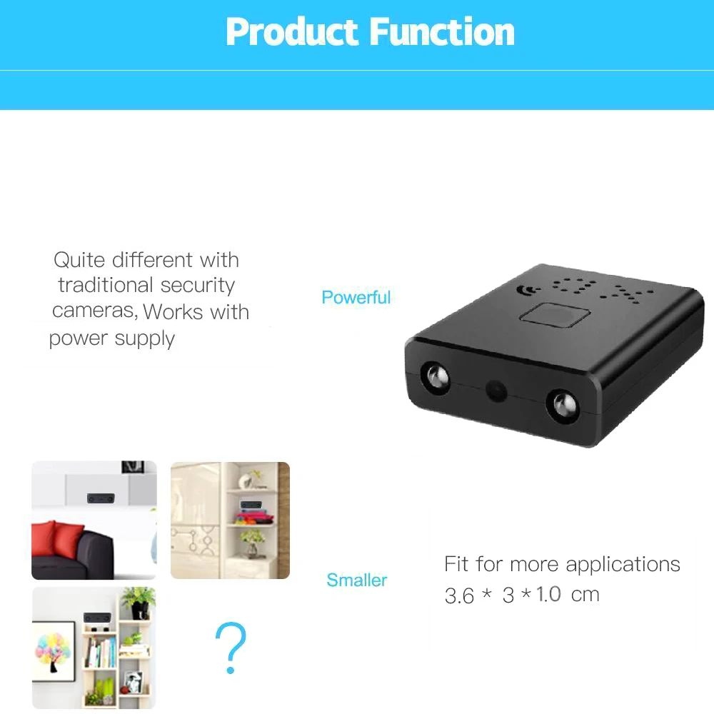 WiFi Security Camera 1080P 10X Zoom Mini Indoor Wireless Video Recorder Portable Protection Smart Home Monitoring Infants Pets