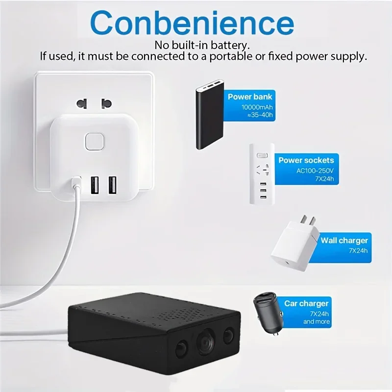 WiFi Security Camera 1080P 10X Zoom Mini Indoor Wireless Video Recorder Portable Protection Smart Home Monitoring Infants Pets