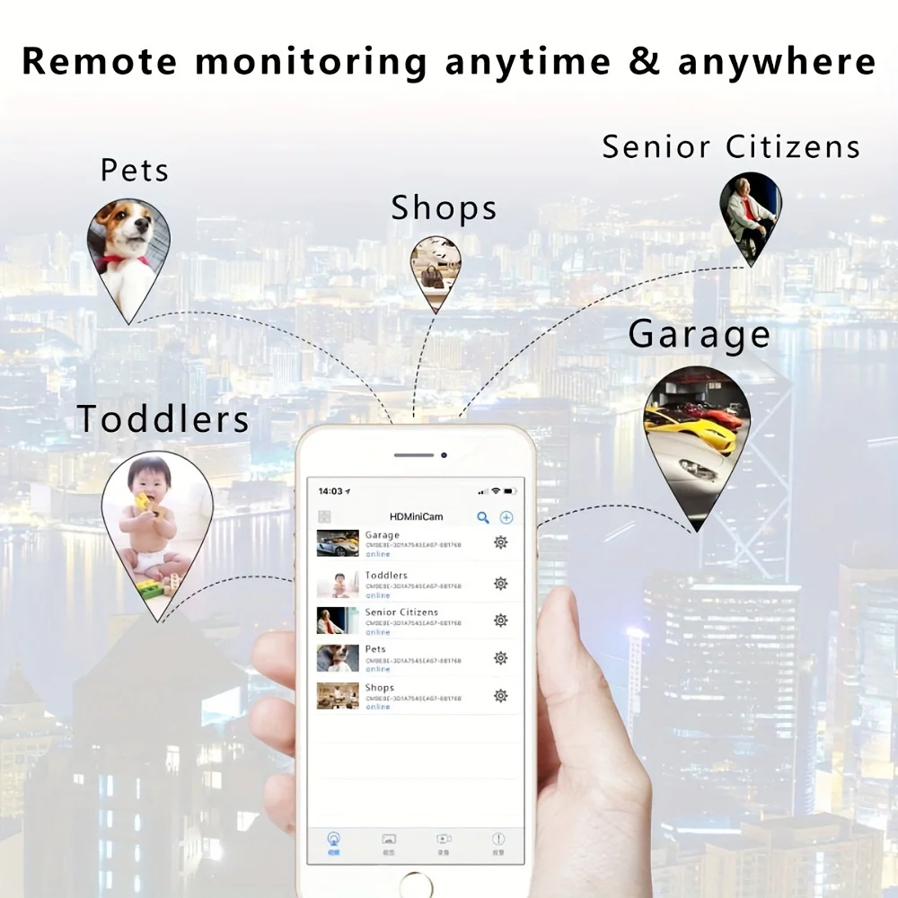 WiFi Security Camera 1080P 10X Zoom Mini Indoor Wireless Video Recorder Portable Protection Smart Home Monitoring Infants Pets