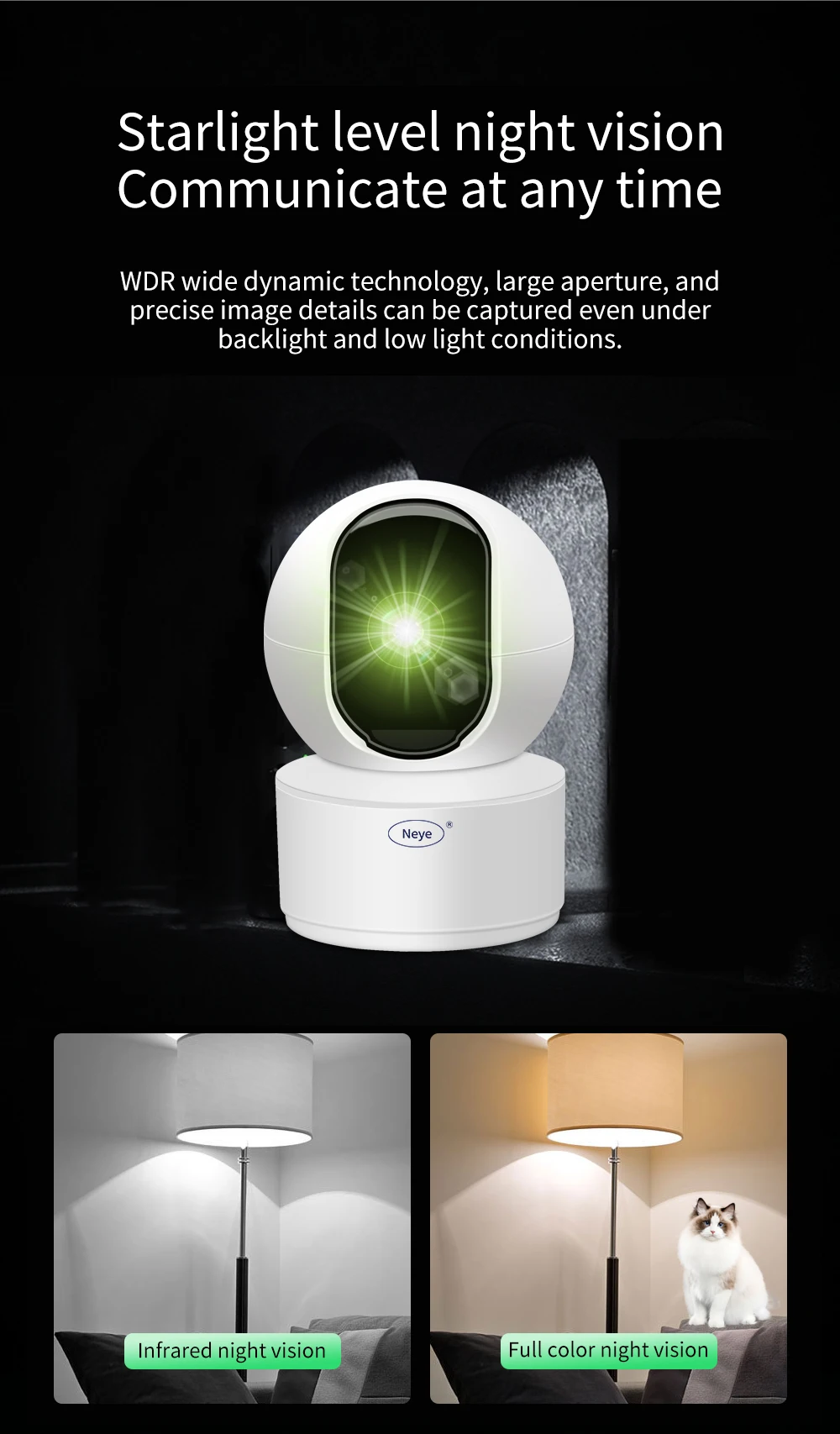 Neye S5 8MP 4K WiFi Security Camera Home Indoor Baby Monitor 360 ° Panoramic Camera CCTV Smart Home Security