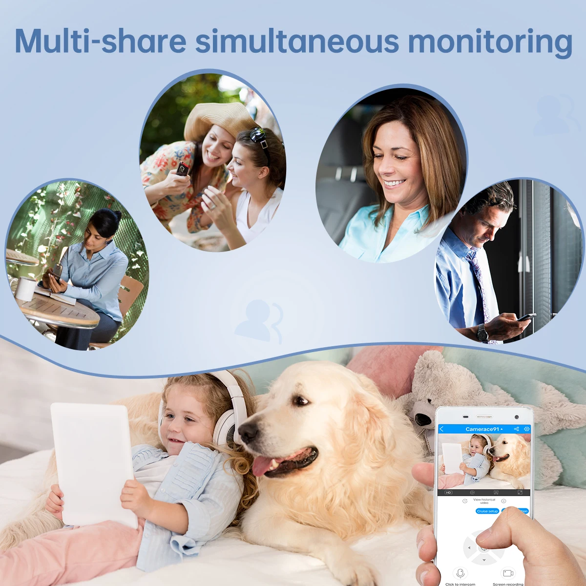 Lenovo E27 Bulb Camera 1080P WiFi Surveillance Camera Color Night Vision Auto Tracking Room Baby Monitor Security Protection