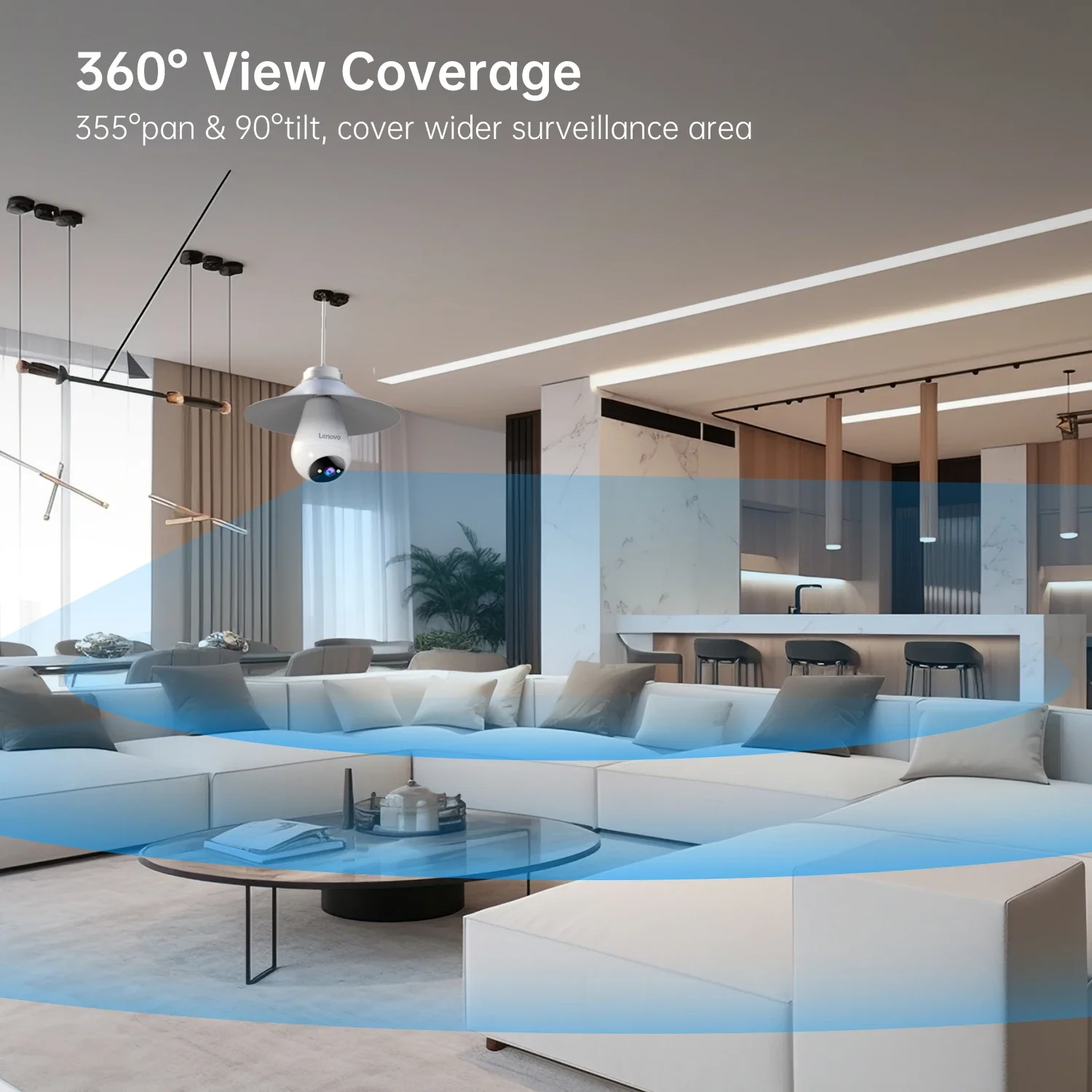 Lenovo E27 Bulb Camera 1080P WiFi Surveillance Camera Color Night Vision Auto Tracking Room Baby Monitor Security Protection