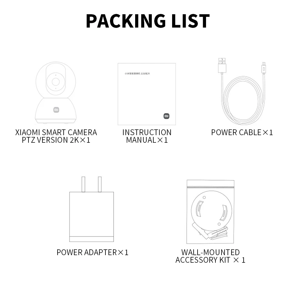 Original Xiaomi Smart Camera 2K 1296P HD 360 Angle Indoor Baby Security Monitor WIFI Night Webcam Video IP Camera Mi-Smart Home