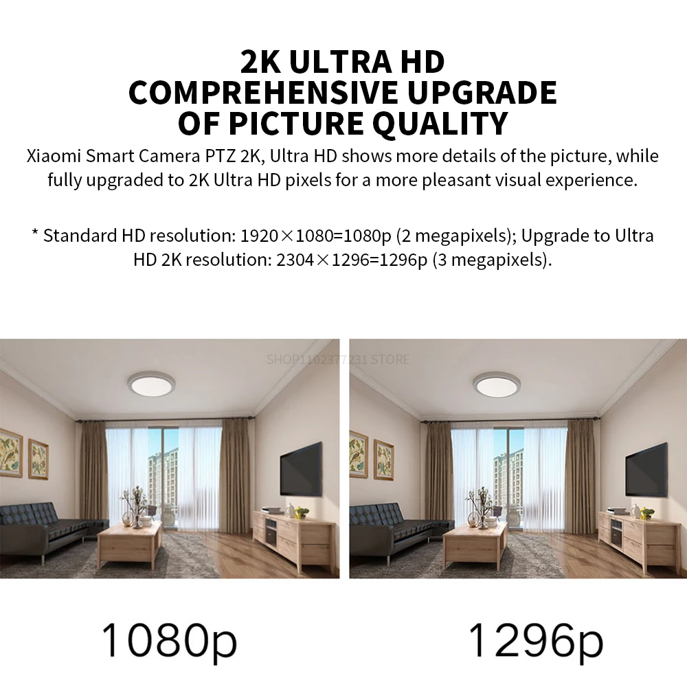 Original Xiaomi Smart Camera 2K 1296P HD 360 Angle Indoor Baby Security Monitor WIFI Night Webcam Video IP Camera Mi-Smart Home