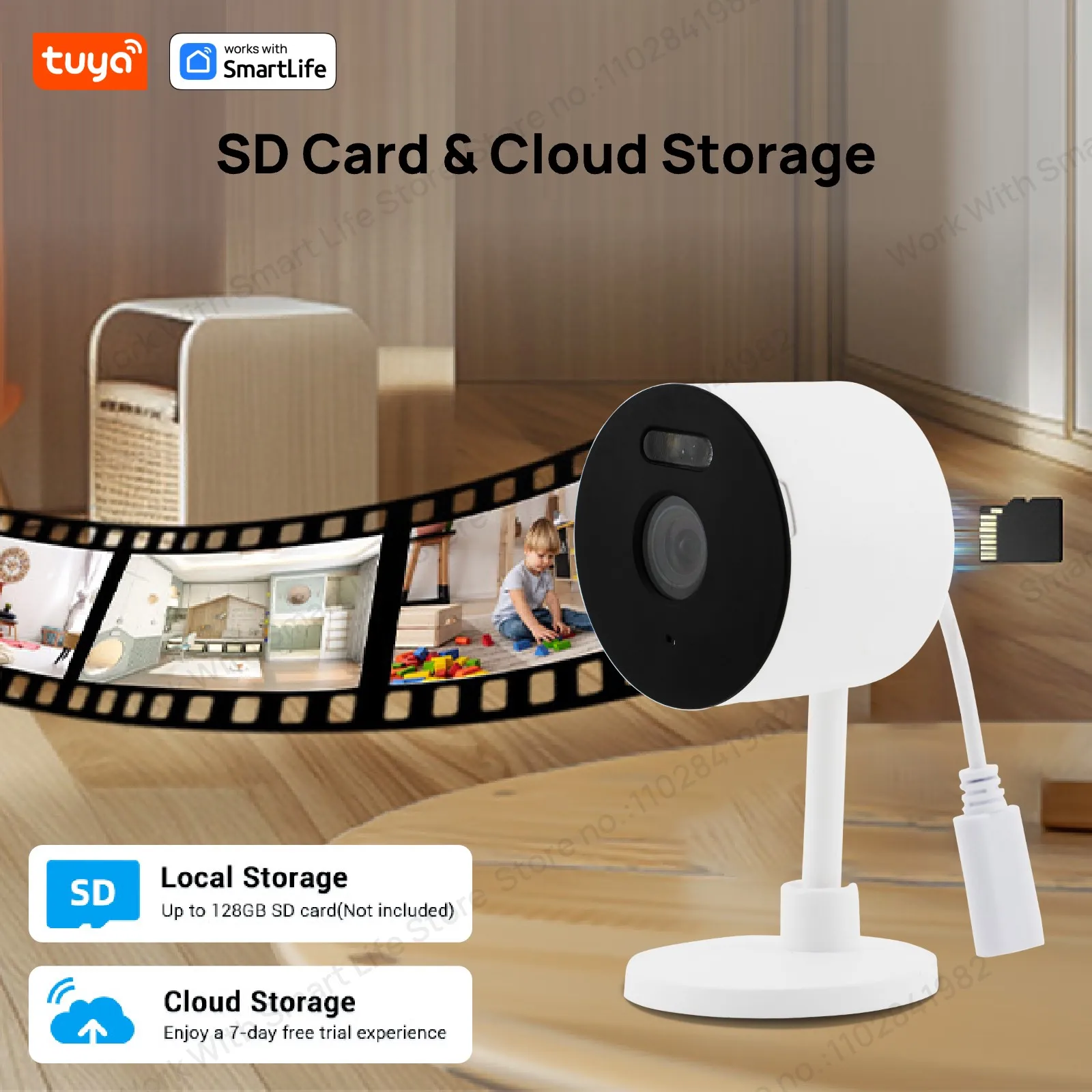 Tuya Smart 3MP&1080P HD WiFi Security Camera  5G/2.4G Indoor/Outdoor Pet Baby Monitor Color Night Vision Spotlight Audio