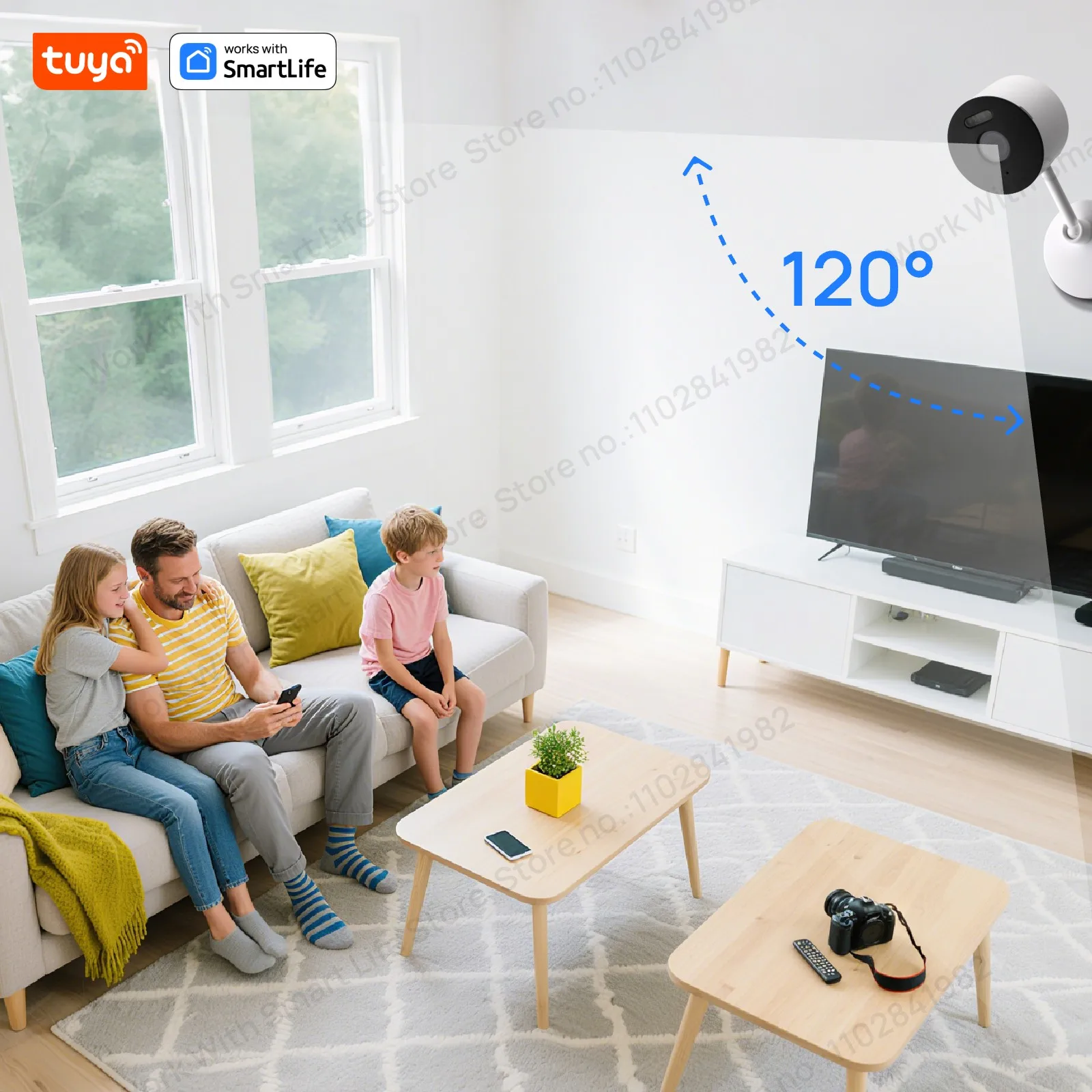 Tuya Smart 3MP&1080P HD WiFi Security Camera  5G/2.4G Indoor/Outdoor Pet Baby Monitor Color Night Vision Spotlight Audio