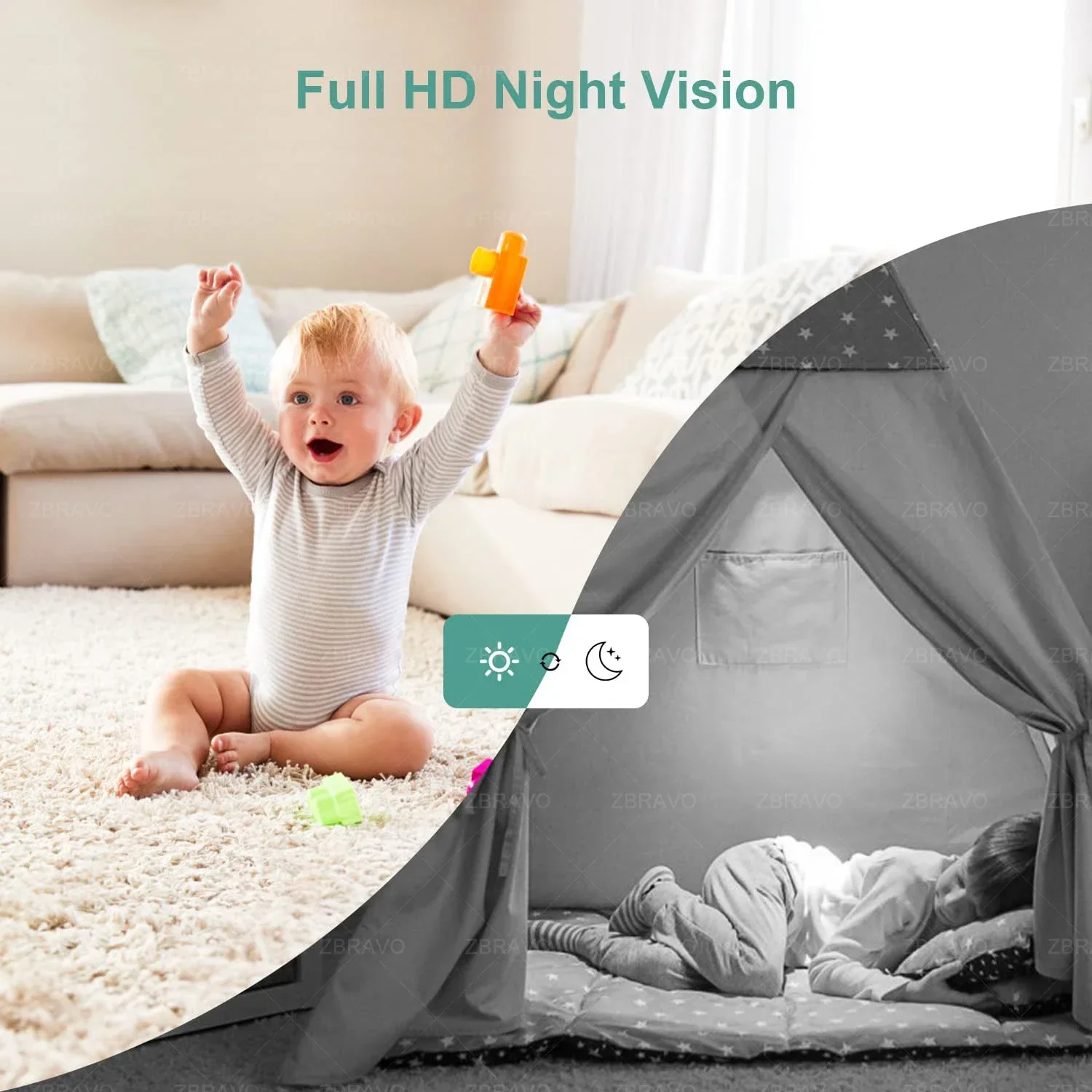 ICSEE Mini Wifi Camera FHD 3MP Color Night Vision Two Way Audio Auto Tracking Indoor Use Baby Monitor Wireless Security Camera