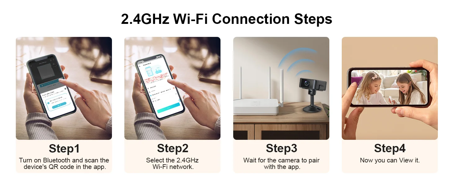 2.4G & 5G WiFi Mini Security Camera Indoor 4K Motion Detection Alerts Night Vision 4H Battery Life Surveillance Baby Camera