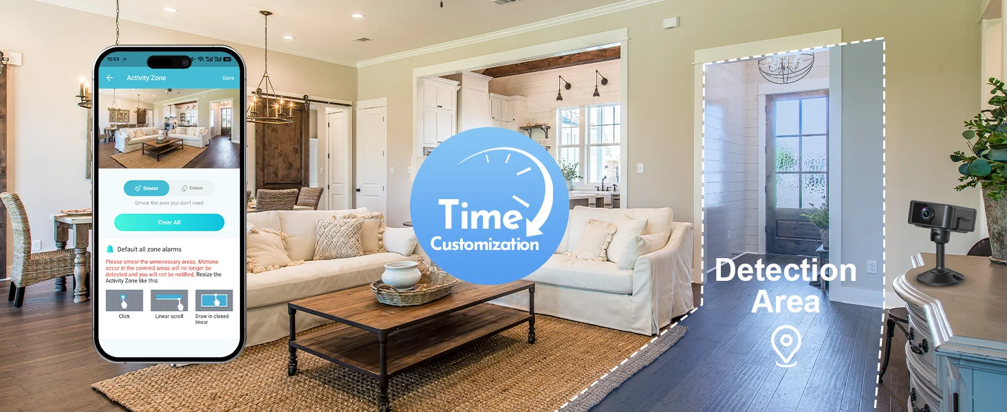 2.4G & 5G WiFi Mini Security Camera Indoor 4K Motion Detection Alerts Night Vision 4H Battery Life Surveillance Baby Camera